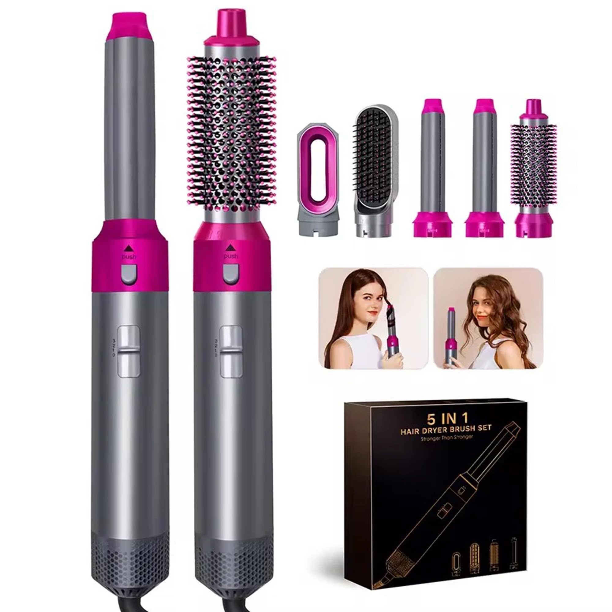 Curling Iron, Straightener & Volumizer, Negative Ion Blow Dryer for Smooth, Frizz-Free Hair – For Home & Salon Use