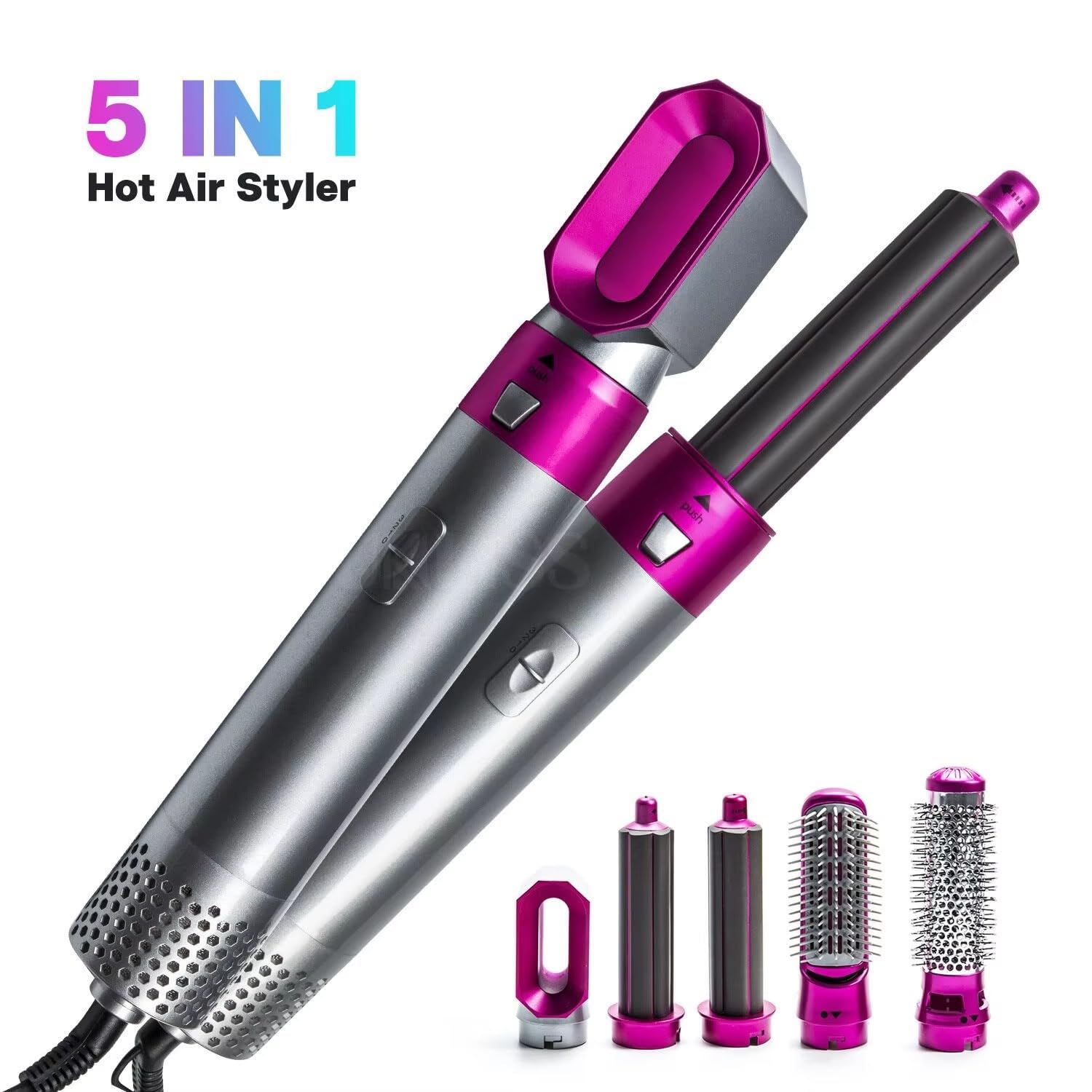 Curling Iron, Straightener & Volumizer, Negative Ion Blow Dryer for Smooth, Frizz-Free Hair – For Home & Salon Use