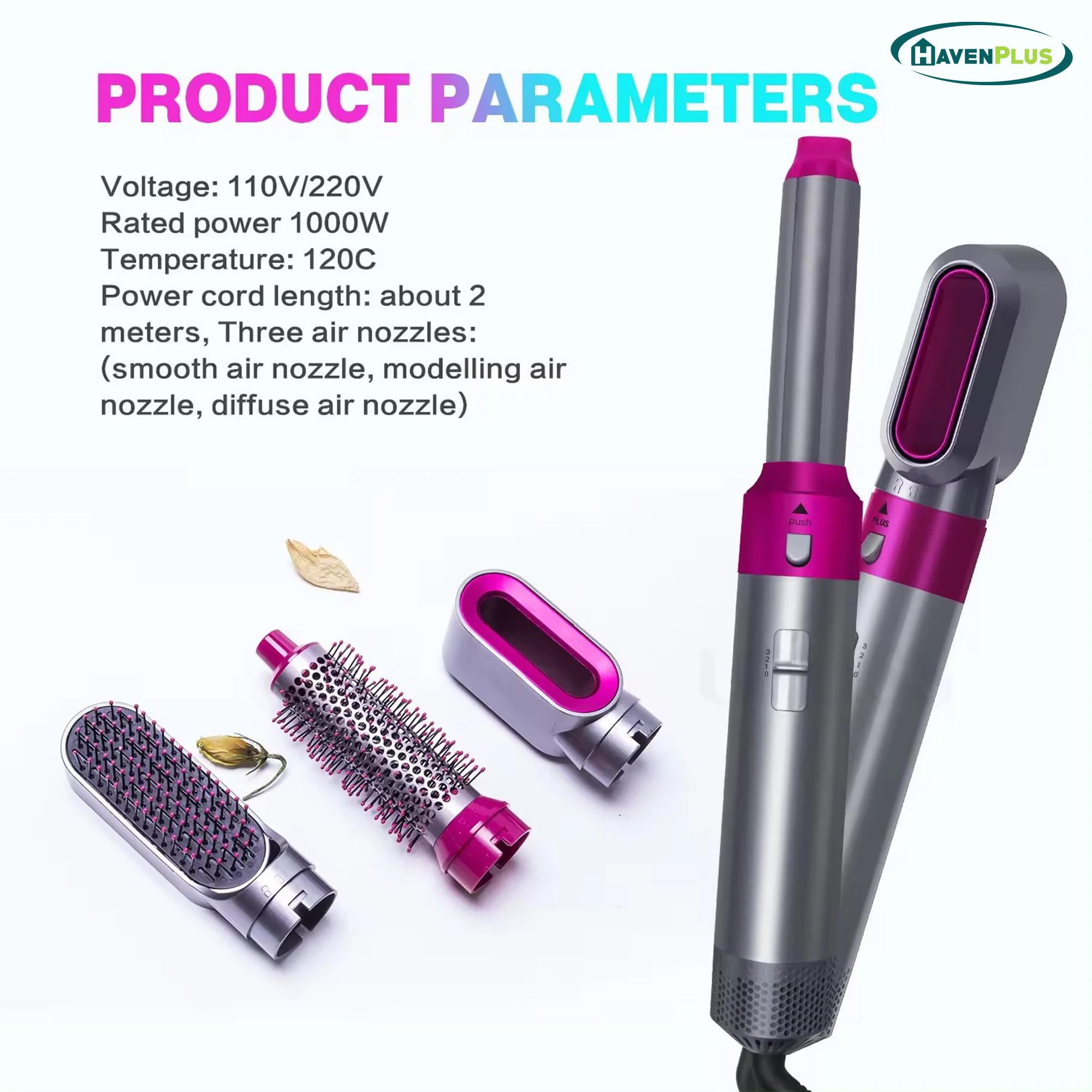 Curling Iron, Straightener & Volumizer, Negative Ion Blow Dryer for Smooth, Frizz-Free Hair – For Home & Salon Use