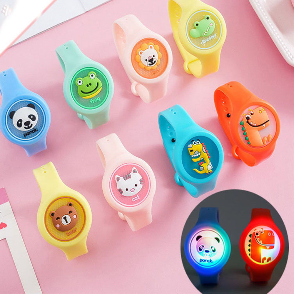 Children's Cartoon Mosquito Repellent Anti Insect Bracelet Plant Essential Oil Mosquito Repellent Ring Baby Kid Wristband Watch