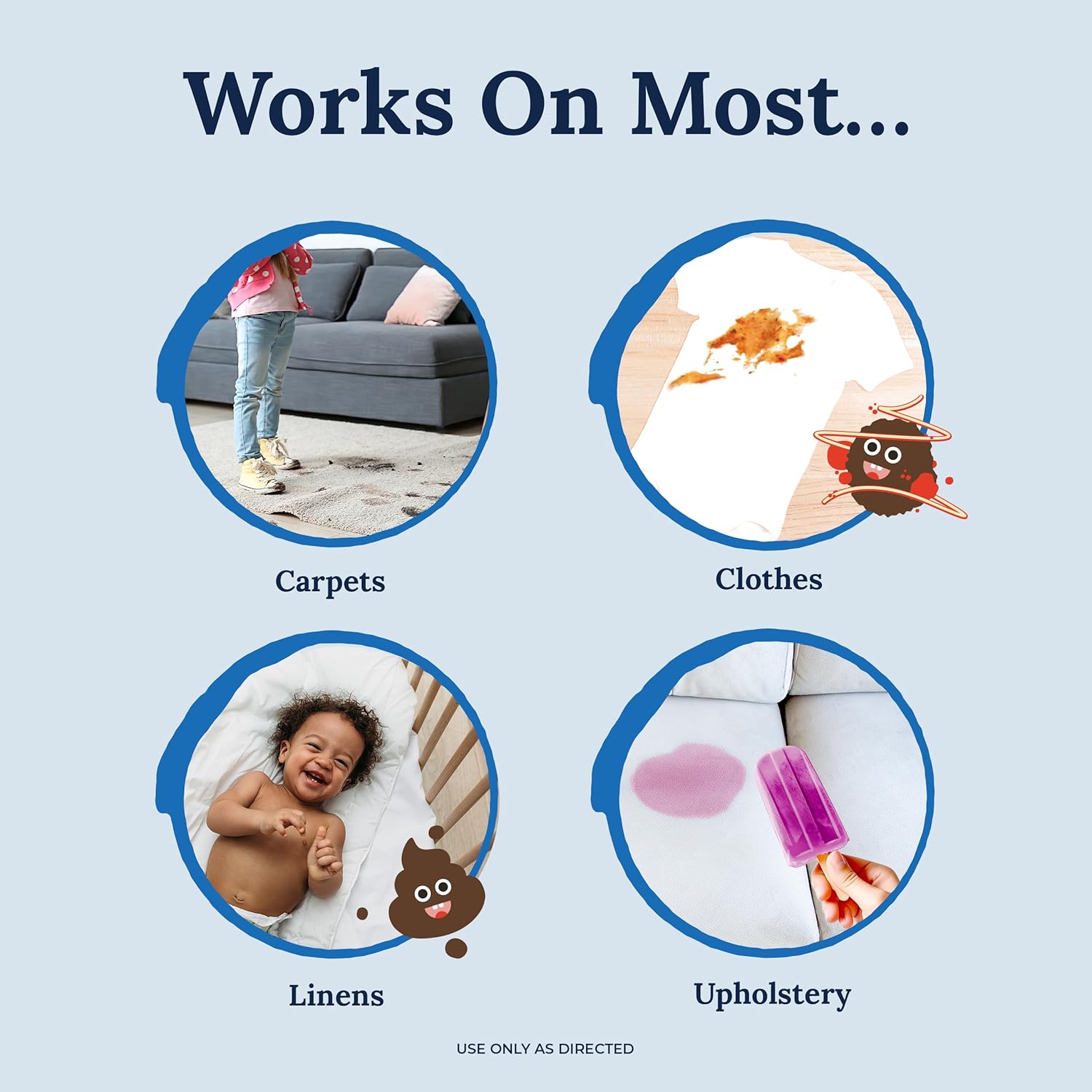 Portable Stain Remover for Laundry Fabric Oil Remover Effective Messy Eater Stain Treater Spray for Food Pet Carpet Stains